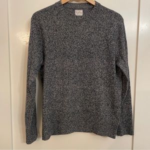 J Crew Rugged Merino Blend Crewneck Sweater Sz M in Marled Navy